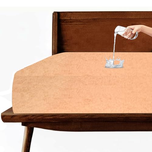 Image of Stylista 100% Waterproof Premium Cotton Feel Mattress Protector King Size 78x72 Inches | Breathable and Hypoallergenic Ultra Soft Fitted Bed Protector Cover (78 inchx72 inch King, Beige)| One Year Warranty