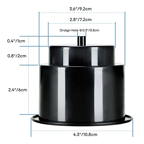 Portavasos empotrable negro plástico pack x4 miniatura 2