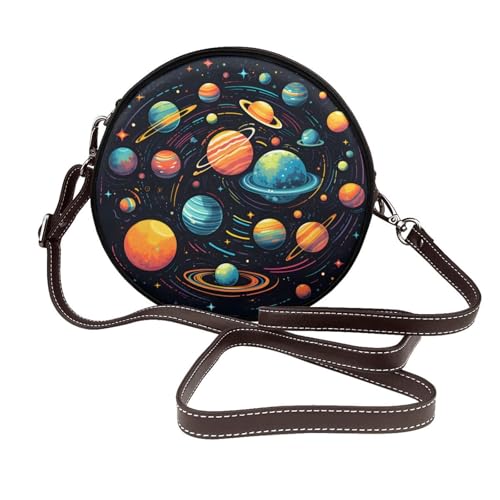 Sac à bandoulière rond système solaire, l'idée cadeau idéale pour femme passionnée