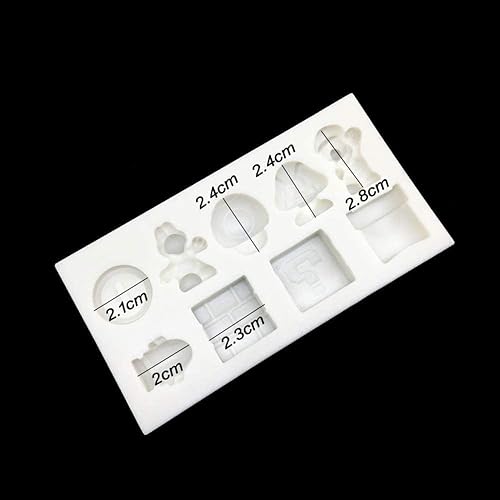 Miniatura 5 de INKU Super Mario - Moldes de silicona para fondant de 9 cavidades, molde de decoración de pasteles para cupcakes, chocolate, cubitos de hielo y