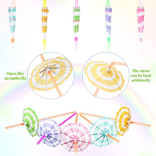 Chengu 100 pitillos con sombrilla para fiestas tropicales miniatura 4