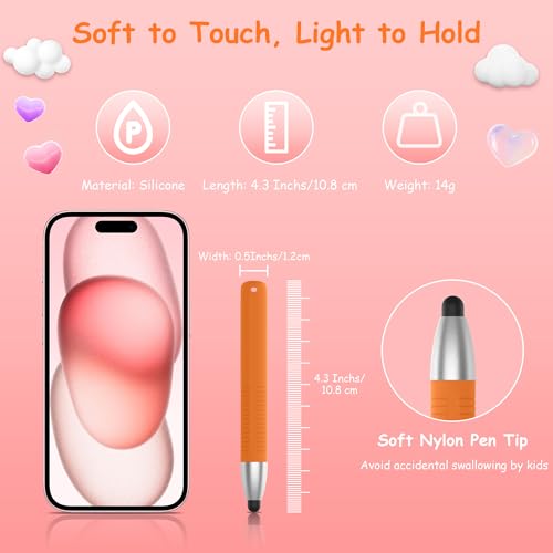 Image of Tobfit Kid Stylus Pens for Touch Screens, Kid Tablet Stylus Pen Universal Children's Compatible with Samsung, Kindle, iPad, iPhone, Android, Microsoft,