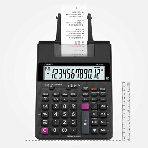 Image of Casio HR-100RC-BK 150 Steps Check & Correct Printing Financial Calculator with Reprint Feature,Black