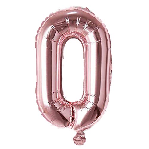 Image of Rozi Decoration 16-Inch Rose Gold Foil Number 0 Balloon - Helium-Ready 1-Pack Party Supplies for Birthdays & Anniversaries