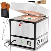 PYY Electric Pottery Kiln - Melter Furnace Oven Pottery Kilns for Home, Hi-Temp 2200F/1200C, Melting Furnace with Vent Hole, Clay Pottery Ceramic DIY, Wax Casting, Glass, Jewelry Making,1500W
