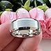 TUTISS 8mm White Tungsten Rings for Men Women Engagement Wedding Bands Fashion Jewelry Brushed Finish Double Beveled Edges Comfort Fit Size 8