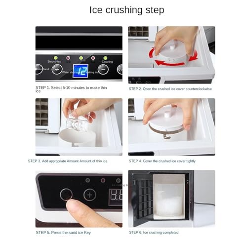 Fabricadora de Hielo y Trituradora de Hielo, Máquina para Hielo en Forma de Nugget con Panel Táctil LED, Capacidad de 1,8 L, Dispensación Automática, Operación por Toque para Fiestas, Cocina y Bar miniatura 6