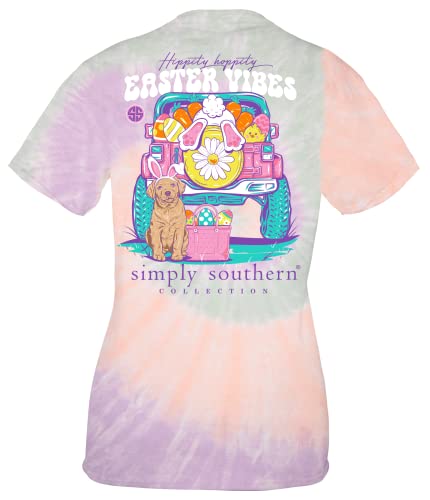 Youth Hippity Hoppity Easter Vibes Tie Dye Short Sleeve T-Shirt