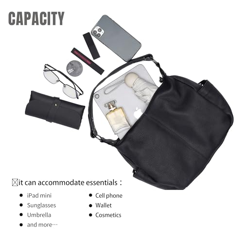 Image of Genuine Leather Purses for Women Hobo Crossbody Bags Casual Work Shoulder Bag with Adjustable Strap