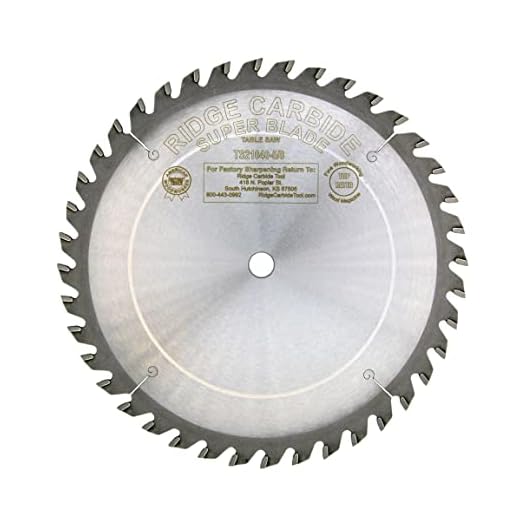 Ridge Carbide TS2000 Super Table Saw Blade 10" 40 Tooth ATB/R .125 Kerf 5/8" Arbor
