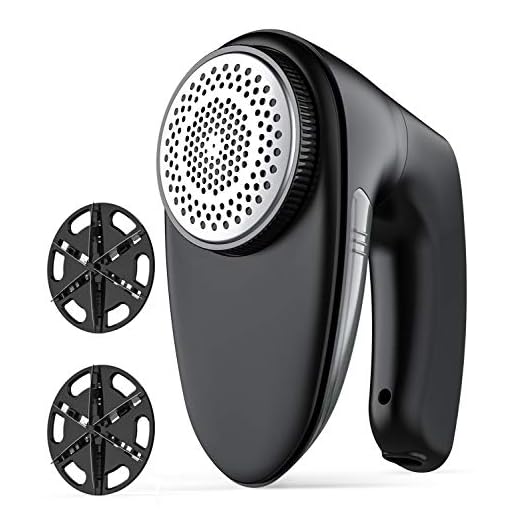 Sweater Fabric Shaver - Triple Protection & 60 Minutes Working, FETY Rechargeable Electric Lint Fuzz Pills Remover, Clothes Defuzzer with 2 Replaceable 6-Leaf Blades, Trimmer Effectively Faster by 60%
