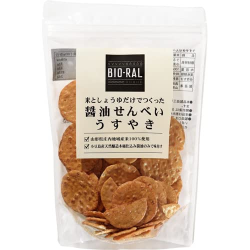 ビオラル 米としょうゆだけでつくった醤油せんべいうすやき 100gのサムネイル