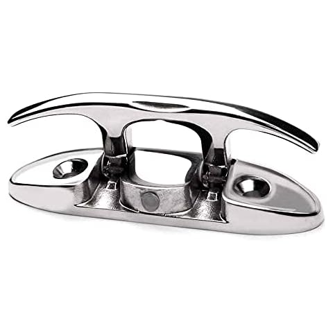 MIZUGIWA Boat Folding Cleat 4-1/2" Marine 316 Stainless Steel 4.5 Inch Boat Cleat Flip Up Dock Cleat Cover