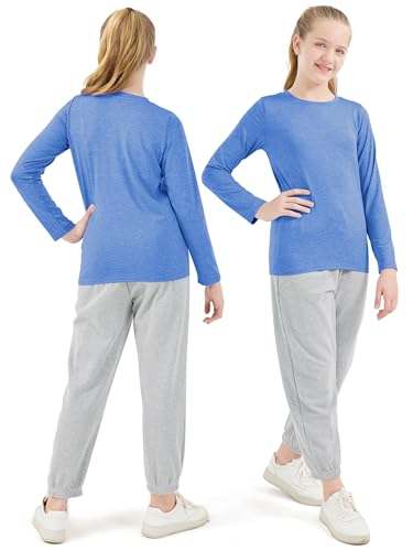 Cooraby Girls Long Sleeve Shirt Athletic Active Dry Fit Crew Neck T-Shirt Soft Activewear Shirts for Youth Teens Girls4