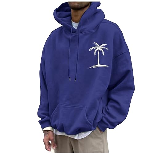 Men's Casual Crew Neck Graphic Print Hoodie Oversized Hooded Sweatshirt Long Sleeve Drawstring Pullover Hoodies(01-Dark Blue, X-Large) Hoodies Mens Hoodies Pickle Sweatshirt 2 Piece Sweatsuits