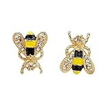1 Pair Small Bee Crystal Stud Earrings Women Animal Gold Earrings Useful