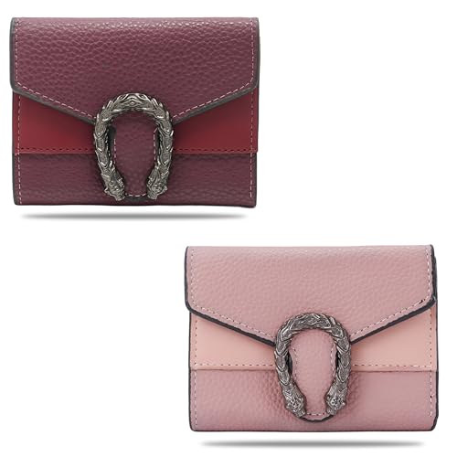 Image of Kraptick Women s Wallet Stylish Compact Purse Clutch with Card & Coin Holder Debit Card Organizer, Travel Wallet & Money Organizer for Women with 8 Card Slots (Purple & Pink) (Combo of 2)