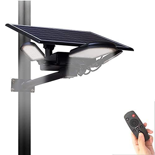 MARATTI 120W LED Solar Street Light, Outdoor Wireless Waterproof Solar Flood Lights,108 LEDs 1200 Lumens, with Remote Control&Light Control, Dusk to Dawn Security Light for Yard, Garden, Street.