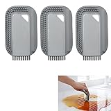 Limpiador Ducha Silicona Rasqueta limpiacristales - Limpiaparabrisas multifunción, escobilla de Goma para baño, Espejo, Cocina, Ventana, Coche, Limpieza de Cristales, Puerta de Ducha, 3 uds, Gris