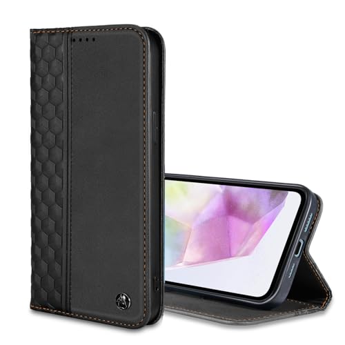 Case for Samsung Galaxy A56 5G 6.7 inch, Samsung A56 Case Wallet, PU Leather Galaxy Phone Cover with Card Holder/Slot Strong Magnetic Stand Flip Folio Soft Shell Book Cover, Black by Oduio - Used condition - CA$9.47