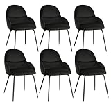 Goeurvant Juego de 6 sillas de comedor con reposabrazos – Sillas ergonómicas tapizadas, comedor
