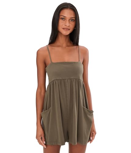 Free People Womens Hot Shot Strappy Romper Pewter Large