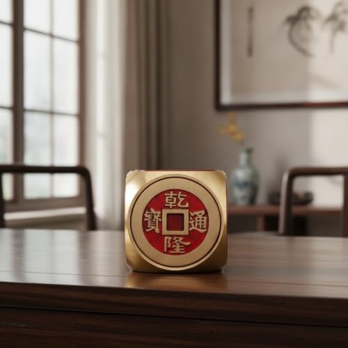 Cubo giratorio de latón y metal decorativo de alta calidad con grabados para despacho oriental 6
