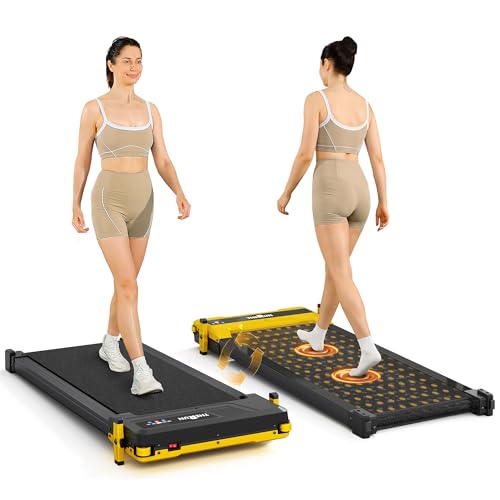 Image of THERUN Small Walking Pad Treadmill with 5% /8% Incline, 2.5HP Brushless Core with 265 /330 LBS Weight Capacity, Ultra-Quiet Under Desk Machine with Remote & LED Display for Home & Office Use