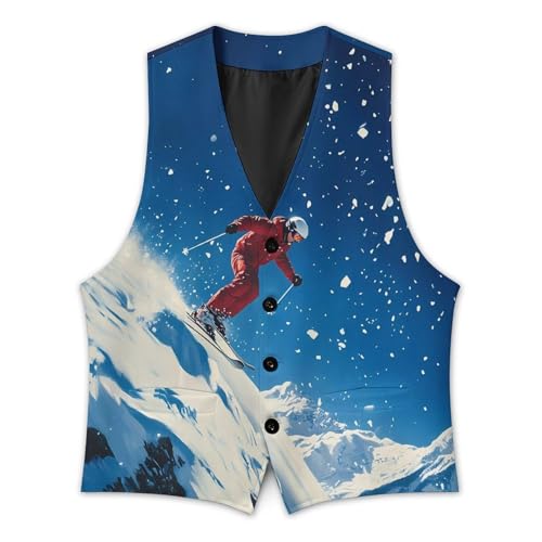 Kier Ski Snowy Sport Mens Slim Fit Suit Vest Dress Waistcoat Casual Business Vest3