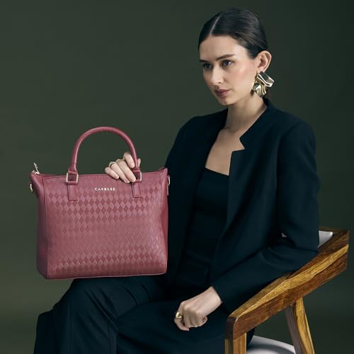 Image of Caprese Maddy Medium Textured Tote Bag for Women with Multi-Compartment | Elegant Shoulder Handbag with Adjustable & Detachable Strap | Fits Up to 16 Inch Laptop | Perfect for Office & Travel