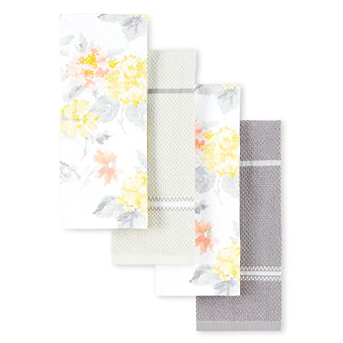 Martha-Stewart-Amber-Floral-Kitchen-Towel-Set-4-Pack-YellowCoral-16x28 Martha Stewart Amber Floral Kitchen Towel Set 4 Pack YellowCoral 16×28