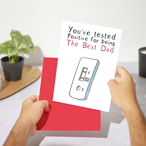 Huxters Funny Card For Dad – Premium Quality A5 Greeting Cards For Loved Ones – Humorous Fathers Day Card You’ve Tested Positive Birthday Card For Dad (Dad) #TOP4
