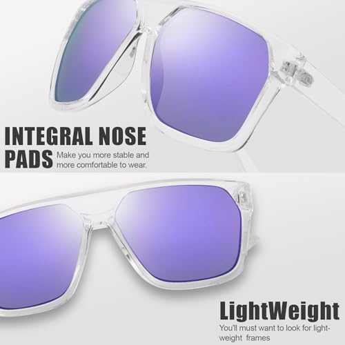 Image of The Fresh Large Oversized Fashion Square Flat Top Sunglasses - Exquisite Packaging