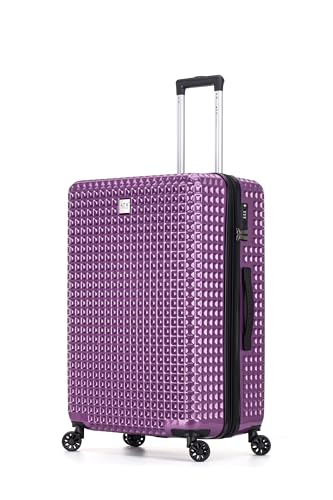 Image of ATX Luggage 28" Suitcase Large 20% Extra Expandable PC+ABS Hard Shell Lightweight 4 Dual Spinner Wheels and Built in TSA Lock | Purple