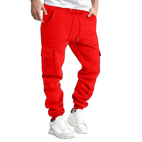 Pantalon parachute homme rouge haute résistance bushcraft hiver M
