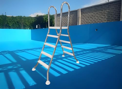 AIBOTY Escalera de Piscina sobre el Suelo Marco de Acero Inoxidable 304 Resistente a la corrosión Escalones Antideslizantes de plástico de Alta Resistencia para Piscina de 52'' de Profundidad