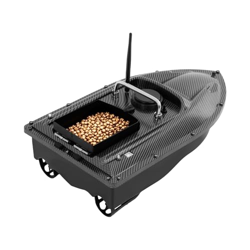 HUOMMGS 500M Fernbedienung Futterboot Angeln Köderboot Nachtangeln Fischköder Boot mit LED Licht Tragbar Kapazität Futterboot mit Köderboxen und Antenne für Flüssen, Seen, Meeren