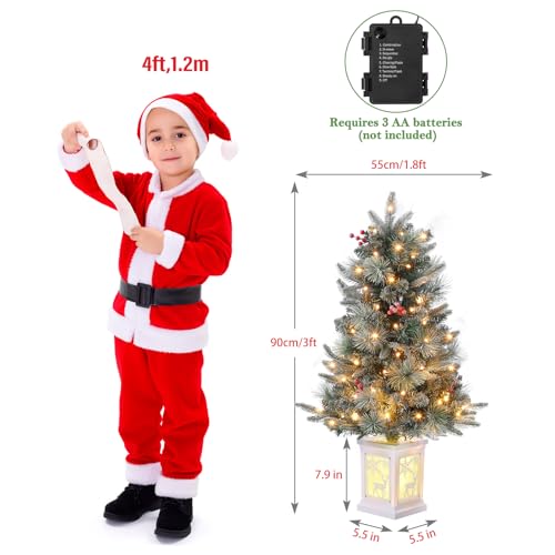 90cm Weihnachtsbaum künstlich mit 78 Beleuchtung- 3ft Weihnachtsbaum Künstlich Batteriebetrieben mit 8 Beleuchtungs-Modi… – Ansicht 2