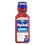 Vicks NyQuil Cold and Flu Alcohol Free Medicine, Berry Flavour, Relieves Nighttime Cough, Sore Throat Pain, Fever, Runny Nose, Cold & Flu Symptoms, 354 mL