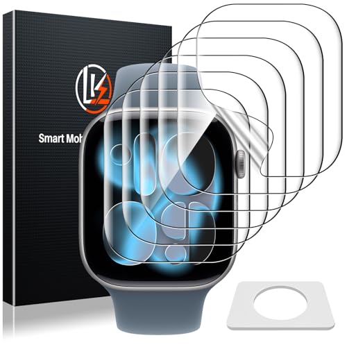 LK 6 Pack Screen Protector for Apple Watch Series 11/10 42mm High Definition, Bubble Free, Clear Flexible TPU Film, Easy Installation Anti-Scratch, Ultra-Thin Screen Protector