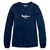 Pepe Jeans New Virginia LS, Maglia Donna, Blu (Navy 595), L