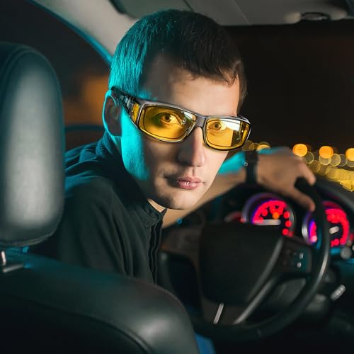 Image of URUMQI Night Vision Driving Glasses Fit Over Eyeglasses for Men Women