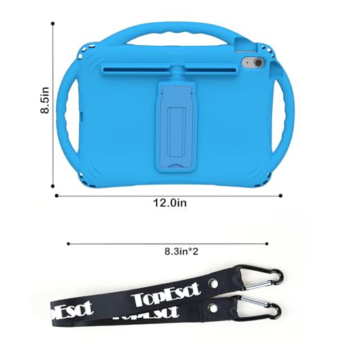 TOPESCT Kids Case for iPad A16 11th/10th Generation (2025/2022) 11inch/10.9inch- Made of Kid-Friendly Silicone, with Built-in Screen Protector, Shockproof Handle Stand Case For iPad 11th/10th Gen