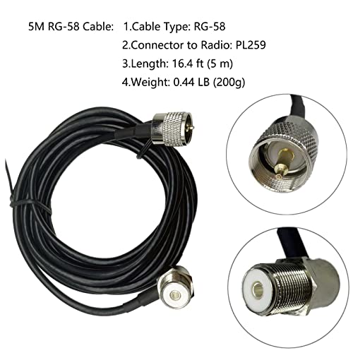 Image of Mini CB Radio with Antenna Combo Kit for Truckers, AT-505PRO 40-Channel | Long Range Two-Way Radio w /VOX, PA System(CB5 Antenna Kit)