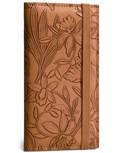 Image of Zreal Checkbook Cover for Men & Women Snakeskin Pattern, Vintage Brown, 7.0 x 3.5 x 0.35 inches, Minimalist