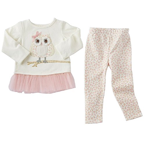 Mud Pie Baby Girls' Ruffle Long Sleeve Two Piece Tunic and Legging Play Set