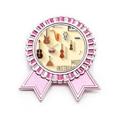 Broche musique rose en métal M pour personnaliser une veste trop simple