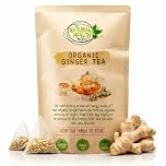 Organic Ginger Tea Bags – Pure Ginger Root Herbal Tea – Spicy, Warming & Naturally Caffeine-Free – Plastic-Free Tea Bags – Soil Association Organic – 15 Biodegradable Bags – The Natural Health Market