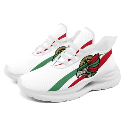 Mexico Flag Running Shoes for Men & Women Patriotic Breathable Mesh Sneakers with Iconic Eagle Design Cushioned EVA Sole3