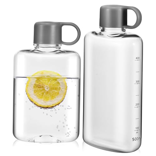 BCOATH Elegant Flat Water Bottles 360ml 500ml Leakproof Perfect for Fitness Travel Gym